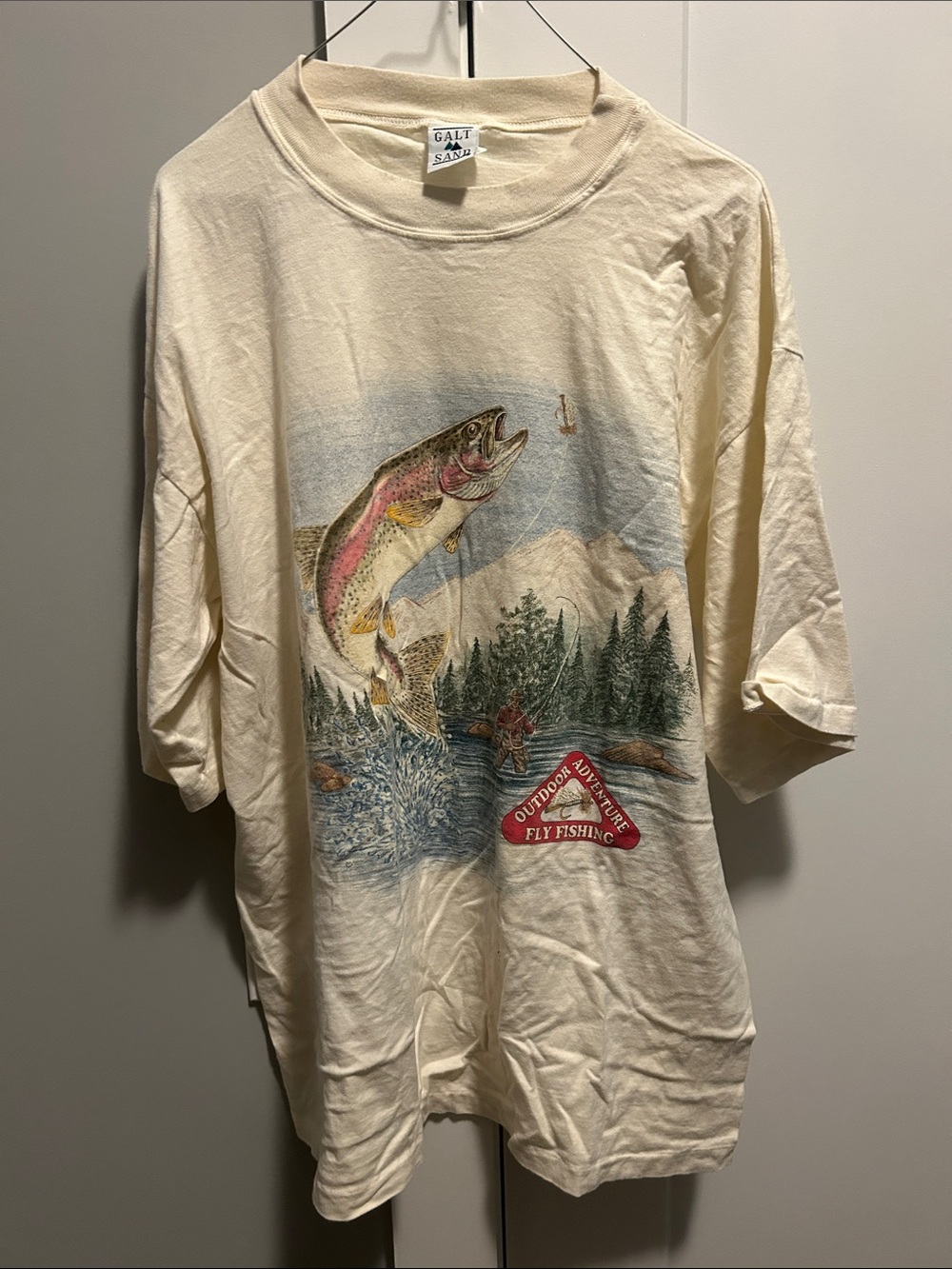 Galt Sands Fly Fishing Graphic Tee - Cream with Multicolor Print